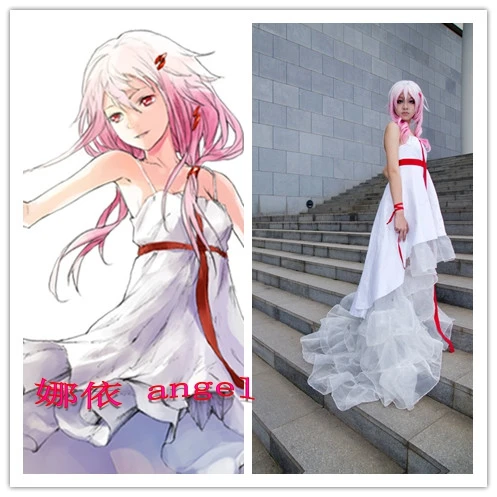 Guilty Crown Yuzuriha Inori White Dress Anime Cosplay costume 11