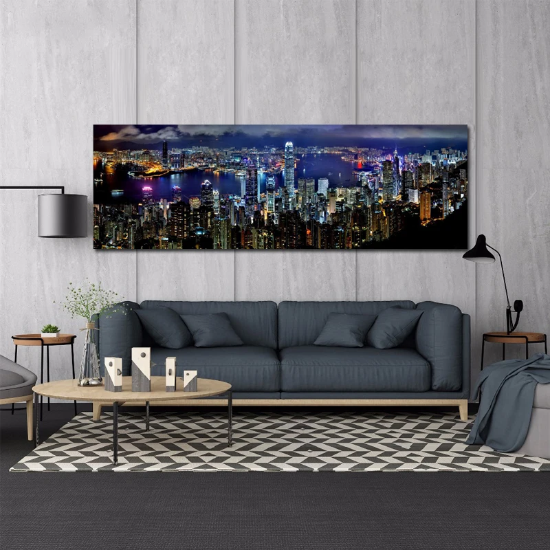 Landscape Posters and Prints Wall Art Canvas Painting City Night Scene Decorative Pictures