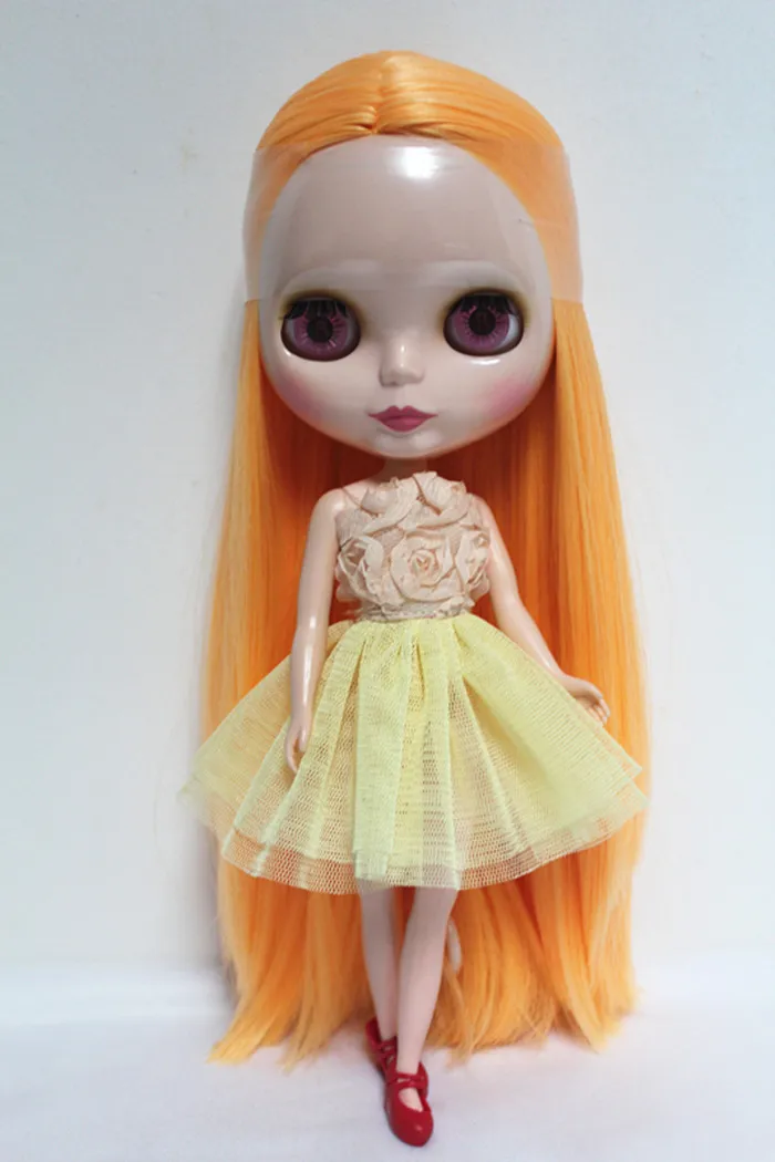 

Blyth doll Nude doll 30cm ordinary body pumpkin orange straight hair doll dolls for makeup can be replaced body