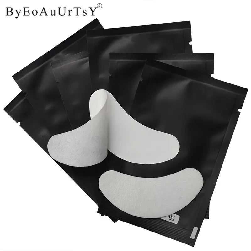 50/100/200 pairs New Black Paper Patches Eyelash Under Eye Pads Lash Eye lash Extension Paper Patches Eye Tips Sticker Wrap Tool