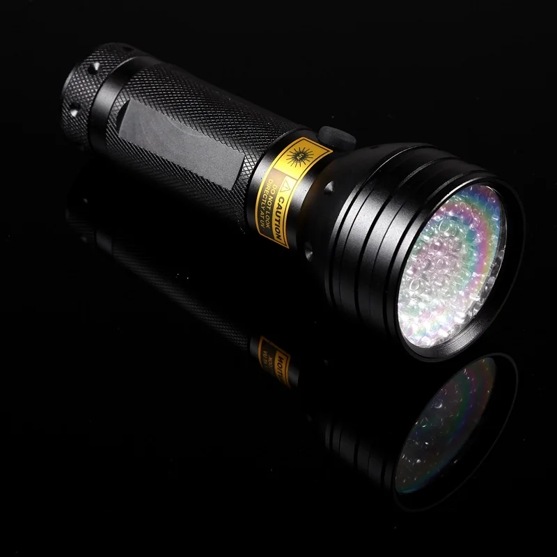 ALONEFIRE 51 LED UV Light 395nm Fishing High power UV Flashlight Cat Dog pet urine Money Scorpion Detection Torch Lamp AAbattery