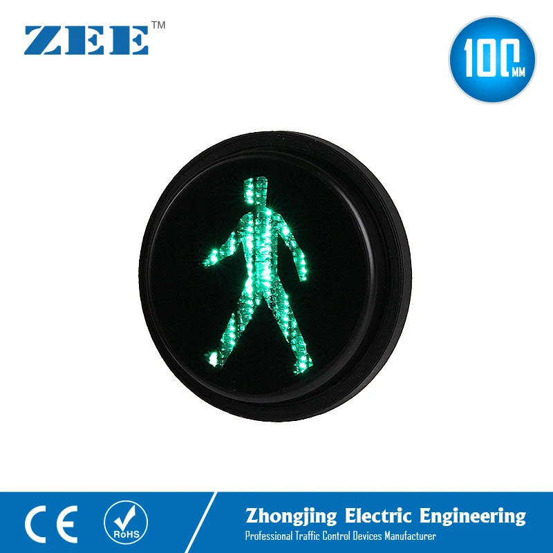 

4inches Green Pedestrian Traffic Lamp Walking Man Mini Traffic Signal Light 100mm Traffic Modules