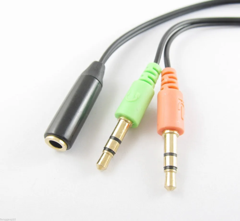 1 pc 3.5mm Female Naar Dual 3.5mm Male Smartphone Headset Om PC Adapter Audio Kabel 20 cm