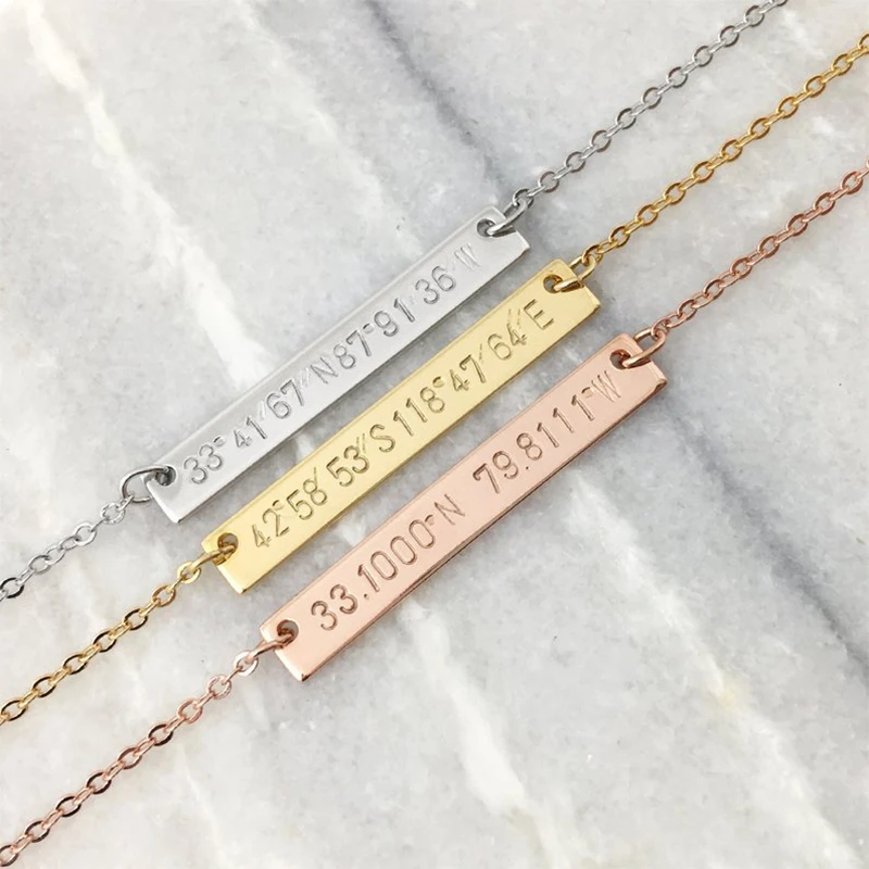 Personalized Necklaces Women Personalized Gift Engraved jewelry Best Friend Gift Friendship  Bracelet gold Stainless steel Gift