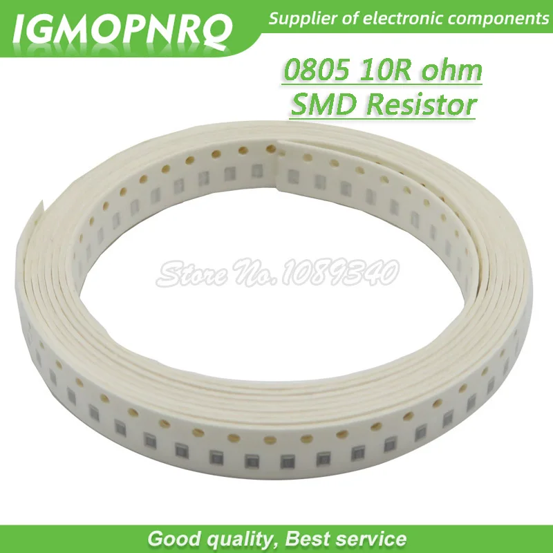 300pcs 0805 SMD Resistor 10 ohm Chip Resistor 1/8W 10R ohms 0805-10R