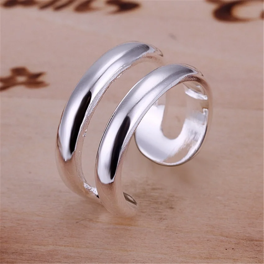 GINSTONELATE new wholesale R038 high quality silver color simple classic rings noble fashion women retro for women jewelry