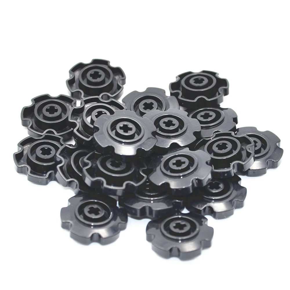 Technical Parts Tank Wheels 10pcs SPROCKET, DIA25,8 for Caterpillar Track Blocks compatible with Lego for Kids Boys Toy 75903