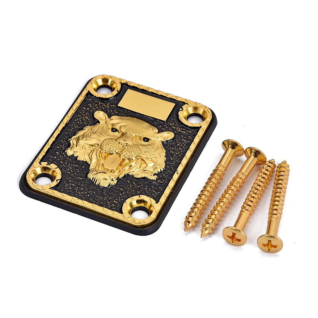 Tooyful 1 Set Guitar Neck Plate with Screws Gasket for Electric Guitar Replacement DIY Parts UNIQUE COOL