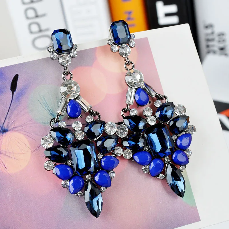 LUBOV Big Crystal Rhinestone Drop Earring Trendy Drop Earrings for Women And Girls Birthday Christmas Gift Wedding Jewelry 2019