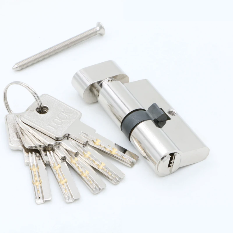 DIY Door cylinder 50 55 60 65 70 75 80 85 90 100 Security Copper Lock Cylinder Interior Bedroom Living Handle Brass Key