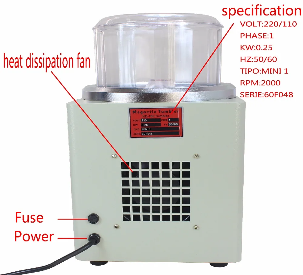 Produttore!!! KD/KT-185 macchina magnetica di rifinitura del finitore del lucidatore dei gioielli del bicchiere, ca magnetico 110V/220V della