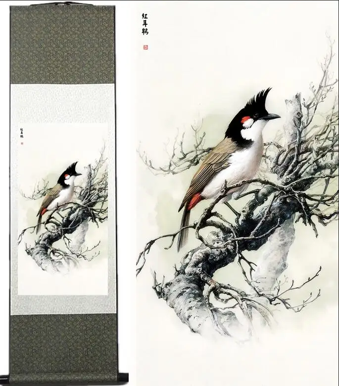 

Pycnonotus jocosus painting Chinese Art Painting Home Office Decoration ChinesePycnonotus jocosus picturePrinted painting