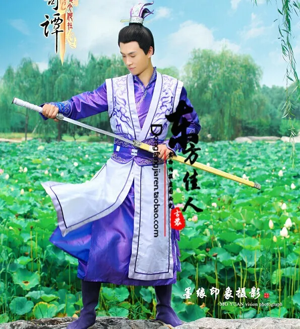 2014 Newest TV Play Gujianqitan Antique Sword Legend Drama Costume Computer Game Cosplay Swordmen Costume for Male