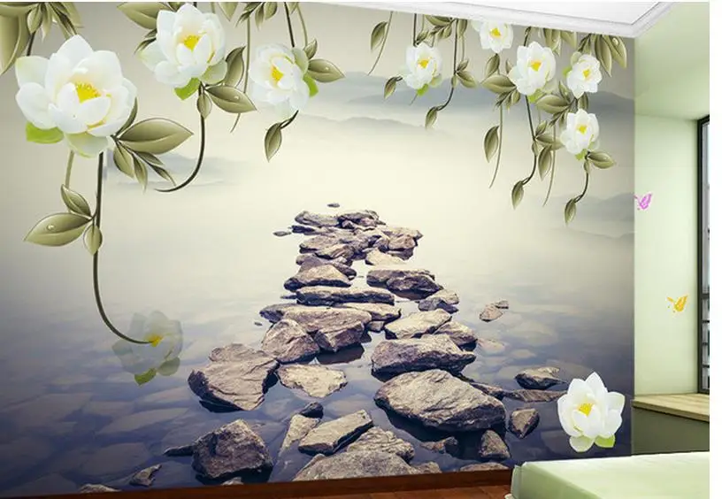 

Custom Any Size Mural Wallpaper Flower stone living room wallpaper 3d painting