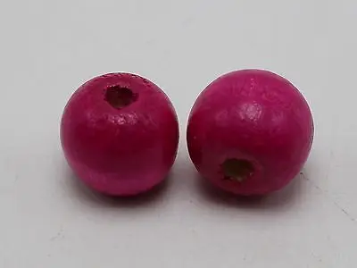 

25 Hot Pink Round Wood Beads 20mm Large Wooden Beads