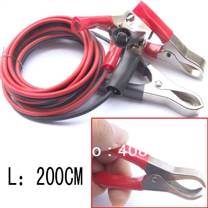 2pcs High Quality 2Mer 30A CAR battery clip   dual clip battery Charger cable 200CM  for tester cable