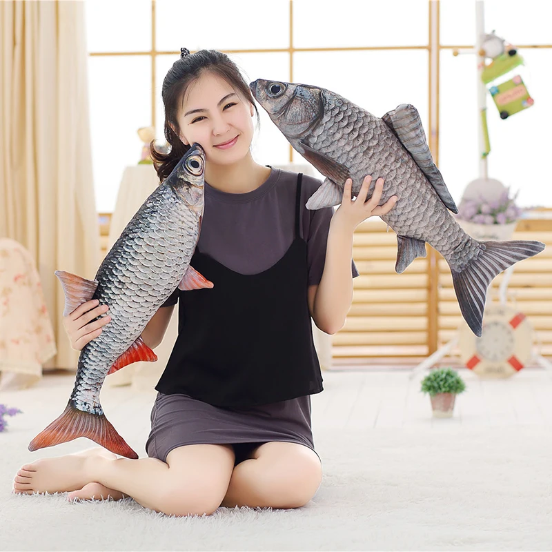 

Creative Simulation Crucian Fish Plush Pillow Stuffed Lifelike Animal Toy Soft Fish Pillow Dolls for Baby Kids Children Gift