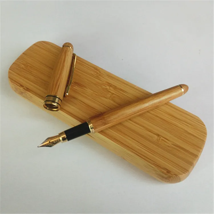 Nature Bamboo Fountain Pen With Bamboo Gift Box Calligraphy Pens For Writing Luxury Business High Quality Teacher Gift Chinese