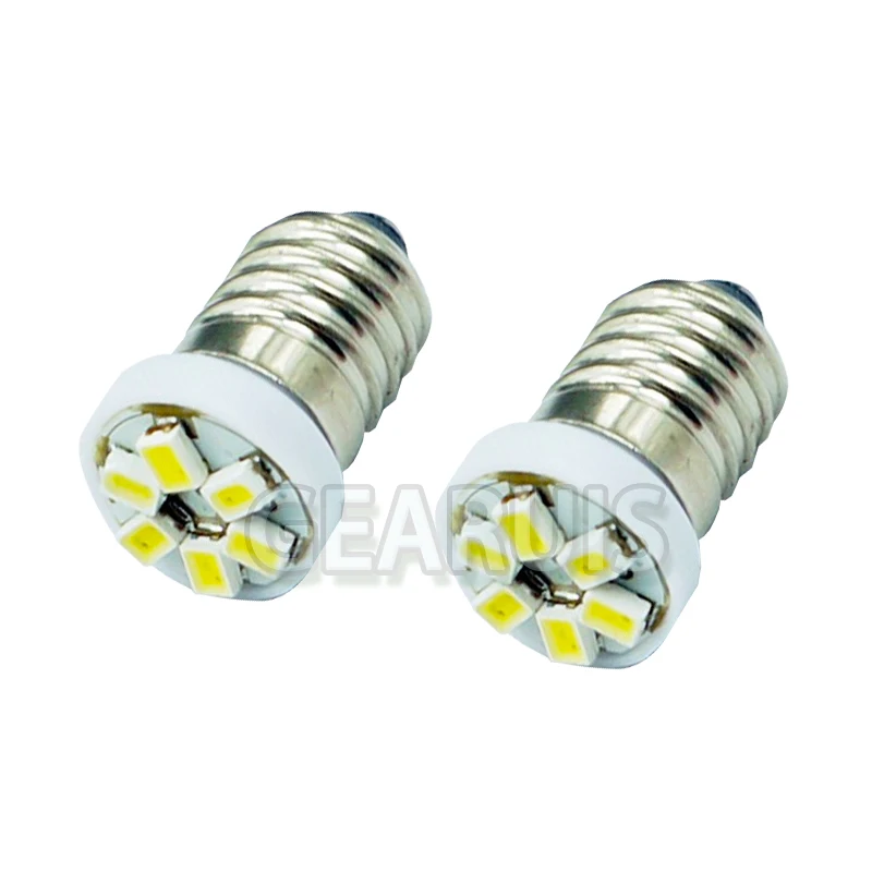 100X Free Shipping Xenon white blue red yellow green E10 6 SMD 1206 LED 3020 12V Screwturn signal Bulb parking Lamp backup Light