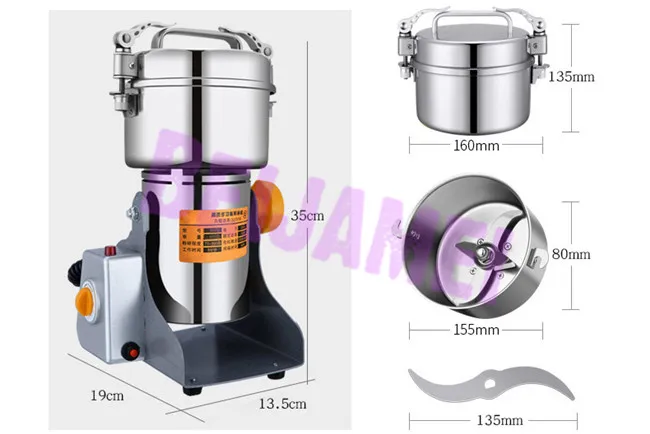 Beijamei 800g Dry Food Grinder Pulverizer Machine Multifunction 3000W Automatic Electric Spices Grain Grinder Mill