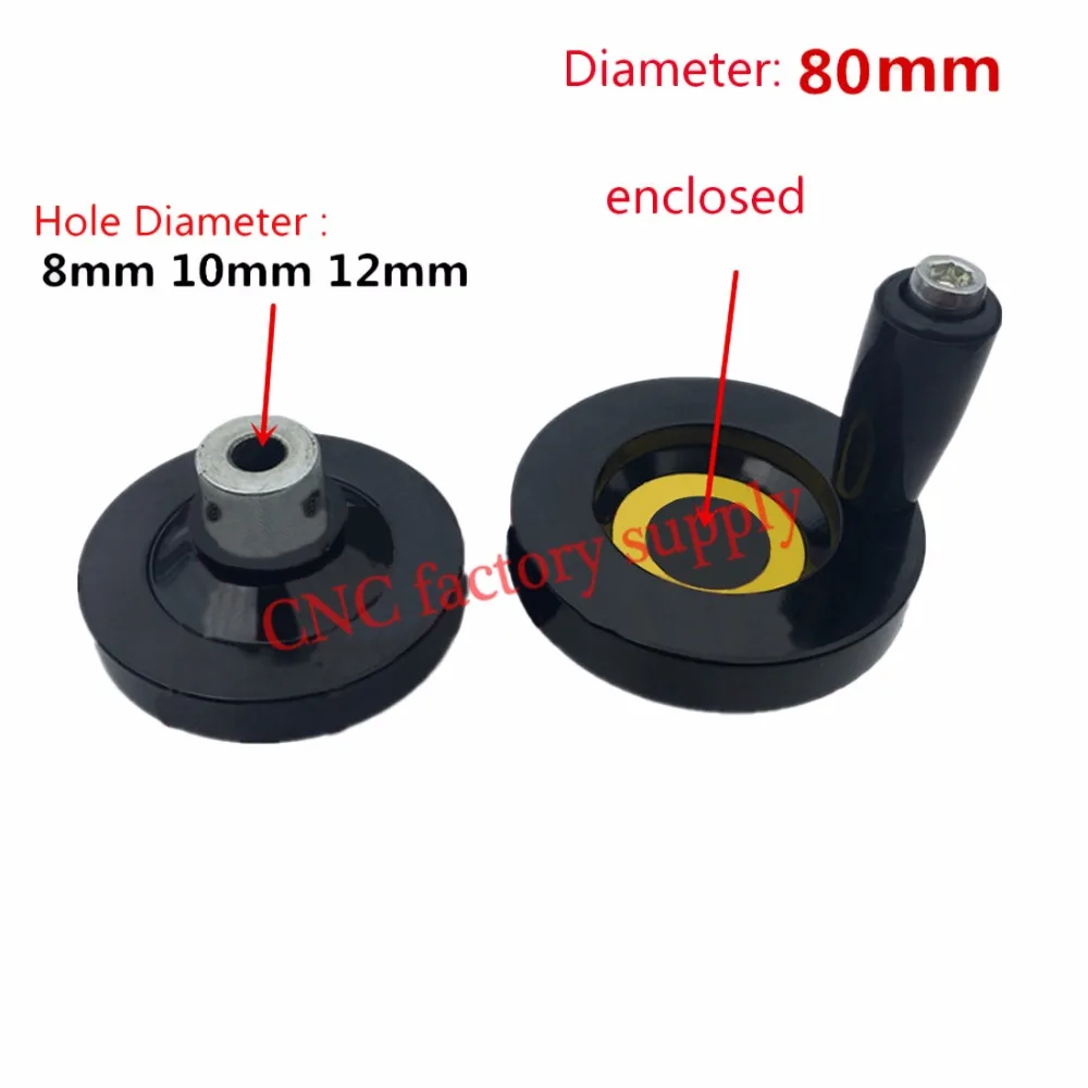 1pc CNC 3D Printer hole diameter 8mm 10mm 12mm hand wheel Diameter 80mm 63mm for T8 lead screw T12 T10 T8 Trapezoidal Lead Screw