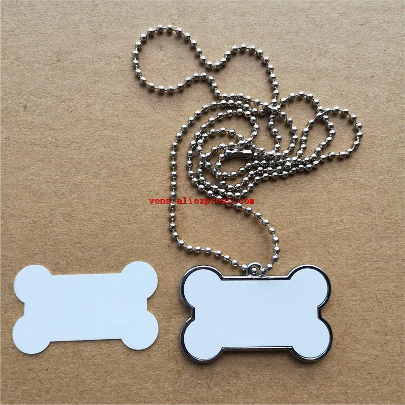 big Promotion sublimation dog bone shape necklace pendant hot transfer printing consumables  can print two sides 15pieces/lot