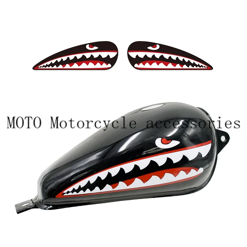 Motorcycle Shark Stickers Fuel Tank Decals Sticker For Earth King Eagle DD350E-6C Tank cover Decals Stickers