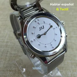 Spaans Talking En Tactiele Functie 2 in 1 Horloge Voor Blinden Of Slechtzienden Of Oude Mensen