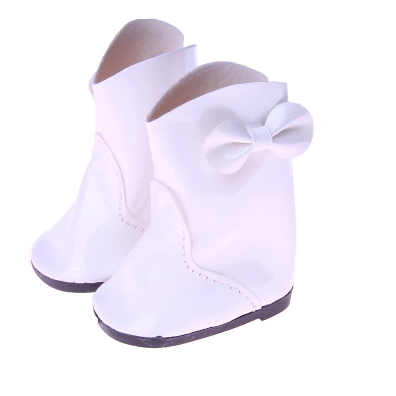 

White Boots Shoes with bow tie for 18inch American Dolls Accessories