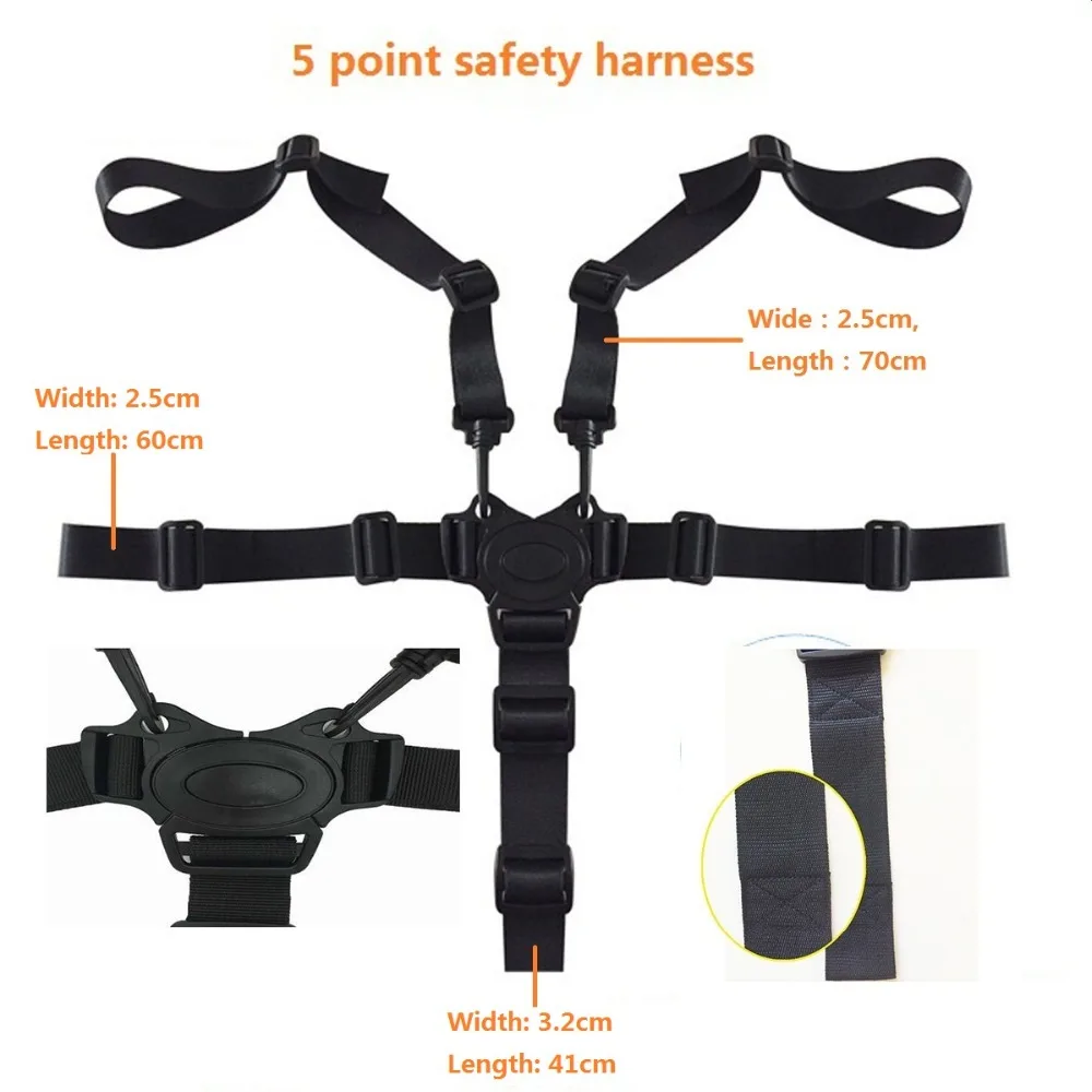 Universal Baby Stroller Accessories 5 Point Harness Safe Belt Seat Belts For Stroller High Chair Baby Pram Buggy Baby Belt