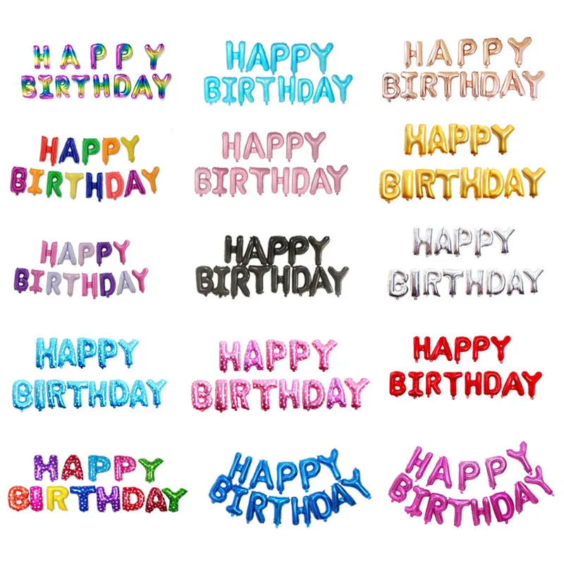 16 cali litery wszystkiego najlepszego z okazji urodzin balony foliowe dekoracja urodzinowa dla dzieci alfabet balony powietrzne artykuły na baby shower
