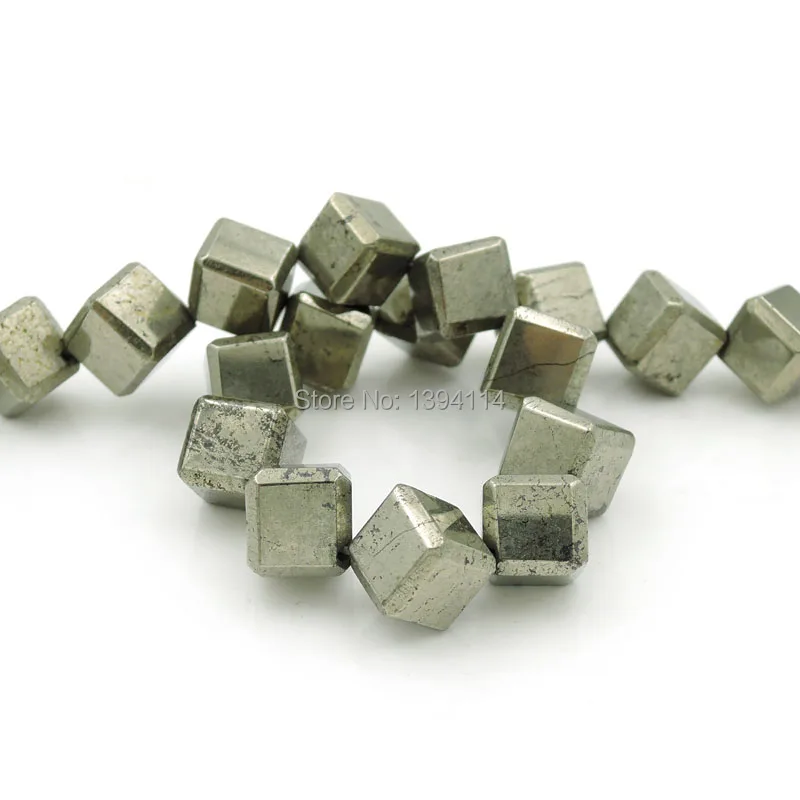 Natural Pyrite Chamfer Square Beads Strand For Making Bracelets Or Necklaces Jewelry