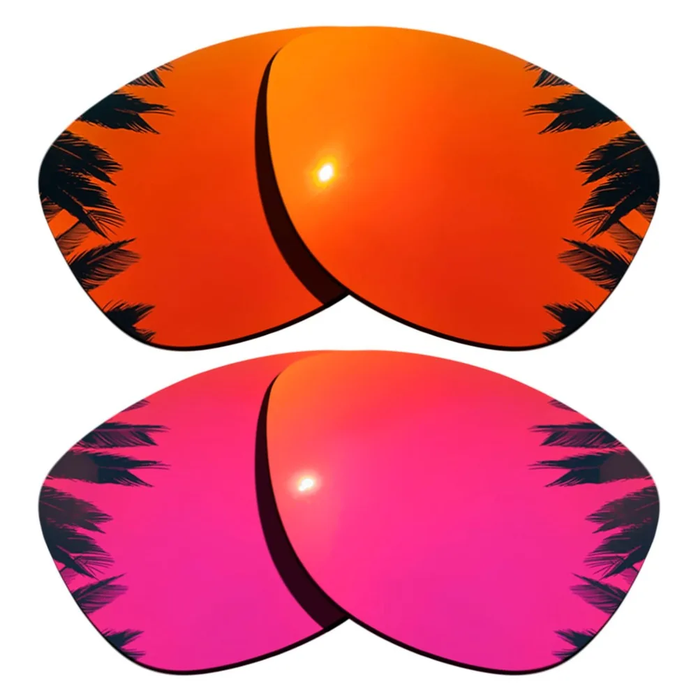 (Orange Red+Midnight Sun Mirrored Coating) 2-Pairs Polarized Replacement Lenses for Frogskins Frame 100% UVA & UVB Protection