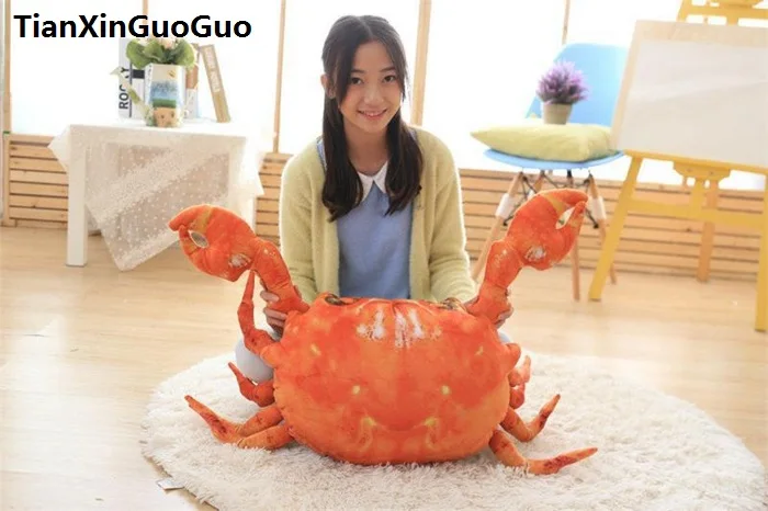 large 80x60cm cartoon crab plush toy simulation crab soft doll throw pillow toy birthday gift s0749