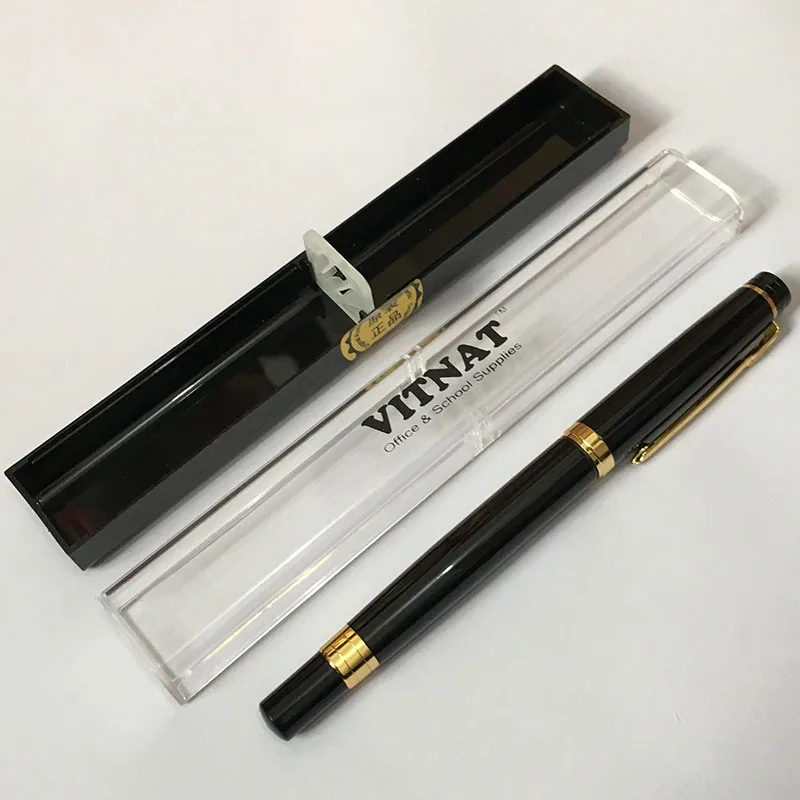 TOP Customized Ballpoint Pen Matte Black Ballpoint Pen Gold Clip Office Supplies,  with Box