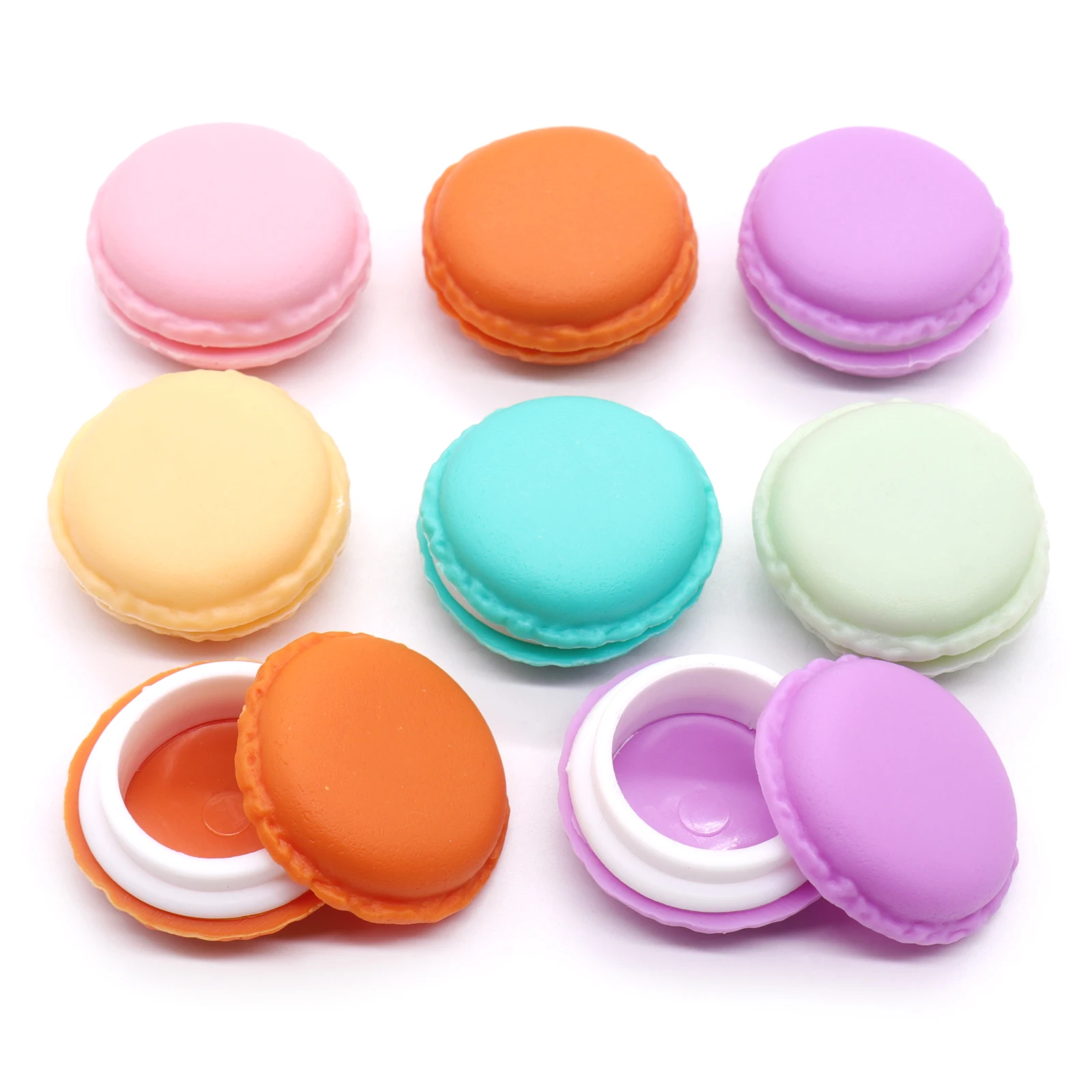 6PCS/set Makeup Organizer Mini Macaron Travel Bag Storage Coin Box Lovely Candy Color Case Carrying Pouch jewerly boxes Plastic