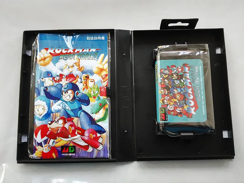 MD เกม: ROCKMAN MEGA WORLD (ญี่ปุ่นรุ่น!! กล่อง + คู่มือ + Cartridge!!)