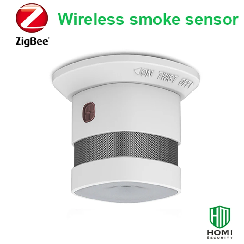 Sensor de fumaça do alarme de incêndio da bateria do detector 85db do fumo de zigbee 5 anos trabalhando ICS-2000, zigbee2mqt domoticz, deconz