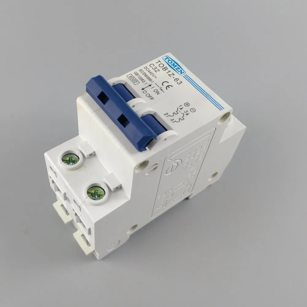 2P 32A DC 440V Circuit breaker MCB C curva