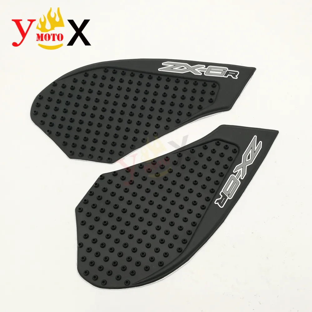 For Kawasaki ZX-6R ZX6R 2007 2008 07 08 Motorcycle Oil Fuel Gas Stickers Traction Pad Knee Grips Rubber Tank Side Decals