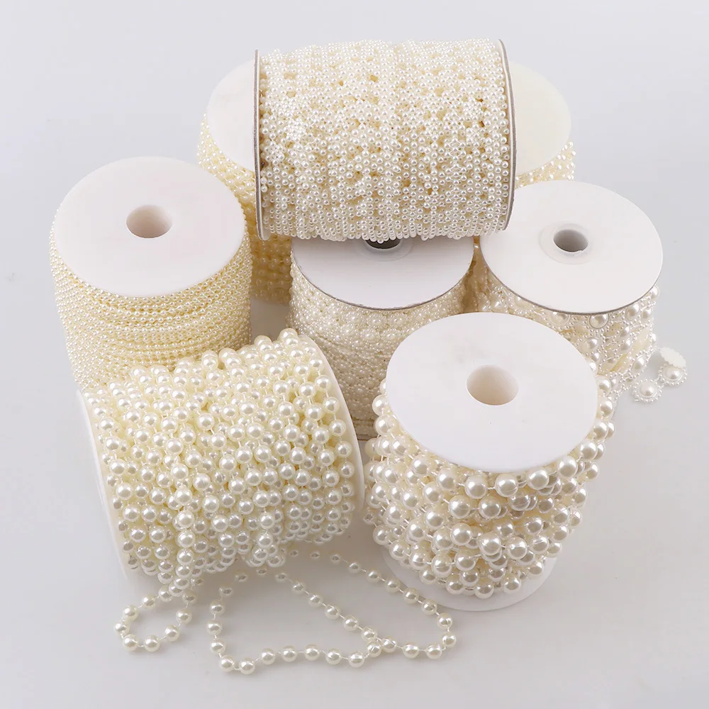 ABS Beads Imitation  Flower/Round/star Pearl Chain Trim for DIY Wedding Party Decoration & Jewelry Findings Craft Accessory