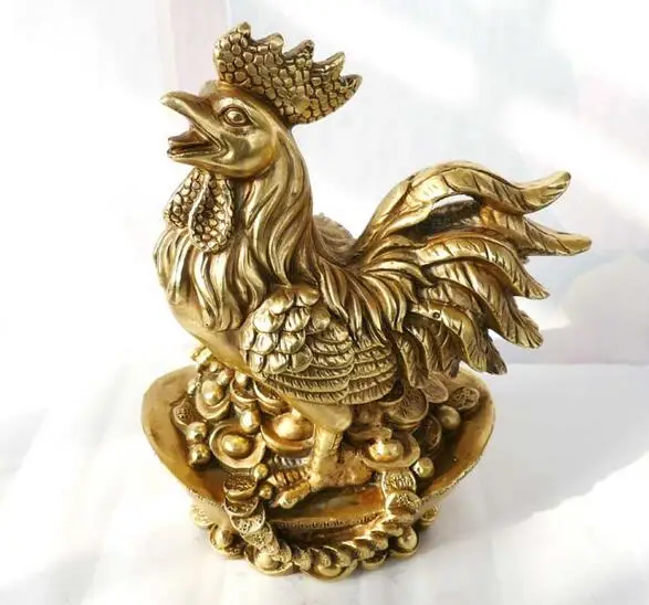 

Collection fine workmanship brass wealth cock crafts statue