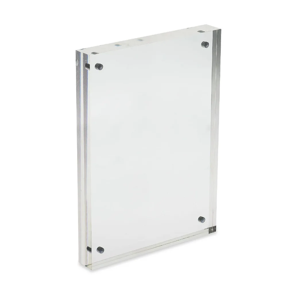 Free Standing Double Sided Display, Clear Acrylic Perspex Magnet Photo Block Frames, PF003