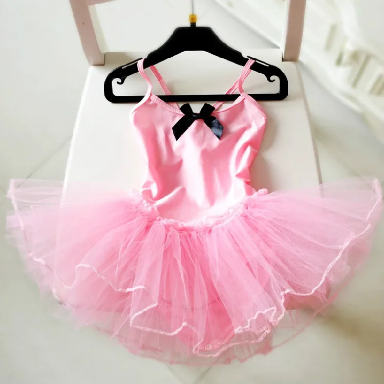 8 Colors Kids Teenager Spaghetti Strap Ballet Dancer Gymnastics Leotard Dance Tutu Dress For Girls Ballerina Class Dancewear