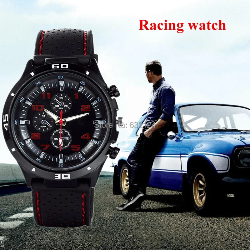 Men sports watches quartz watch F1 racing hot sale fashion male sports stylish silicone watch casual round dial relogios