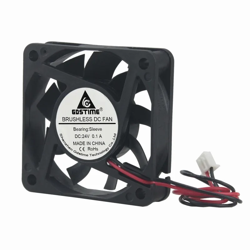 

10 Pieces Gdstime DC 24V 2Pin 6015 Brushless Cooling Fan 60mm x 15mm 6cm Computer Case Radiator 60x60x15mm