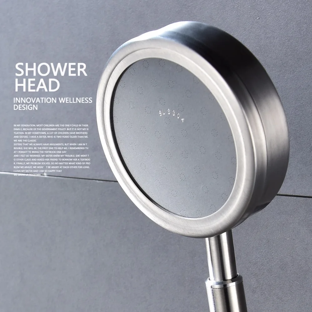 Ciencia SUS304 Stainless Steel Brushed Nickel Handheld Shower Head Premium 5 Spray Settings Sperate Hand Shower For Bathroom