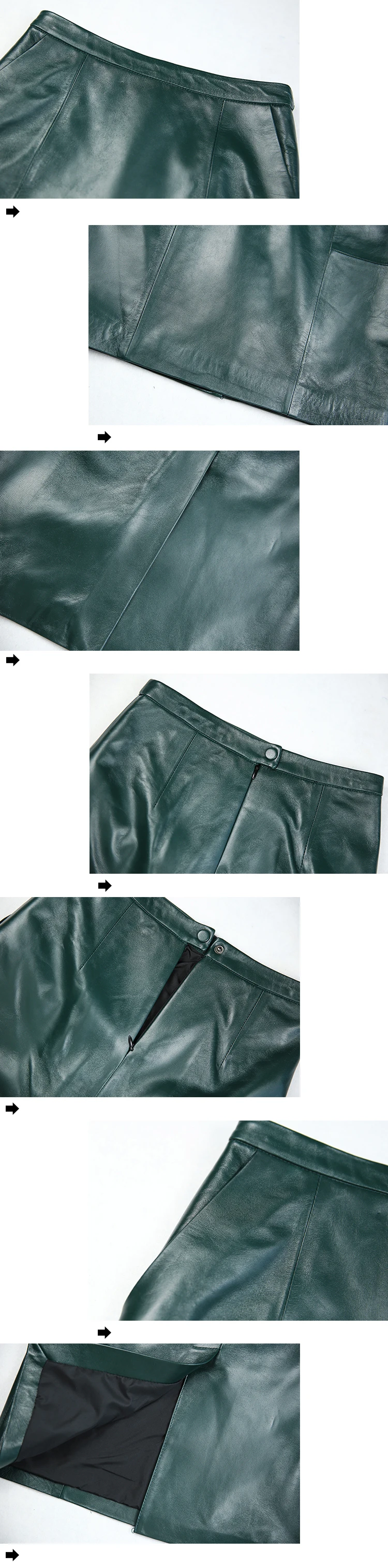 RYS8345 Winter NEW OL Genuine Leather Midi Long Wrap Skirt Ladies Elegant Simple Dark Green/Black/Pink/Blue Sexy Jupe Mujer Saia
