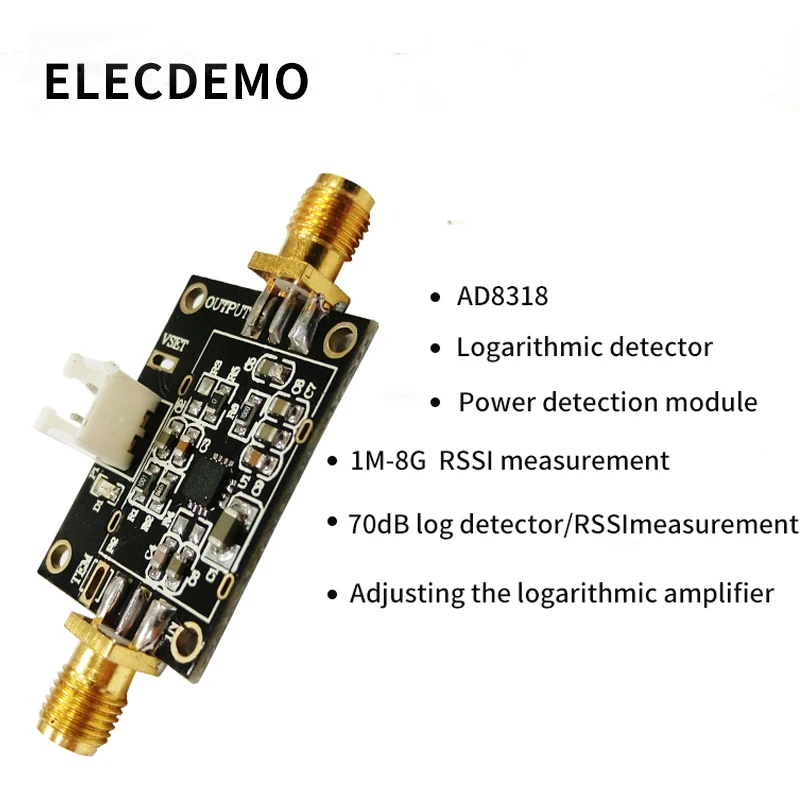 AD8318 Module Logaritmische Detector Power Detectie Module 1M-8G Rssi Meting Rf Power Meter Functie Demo Board