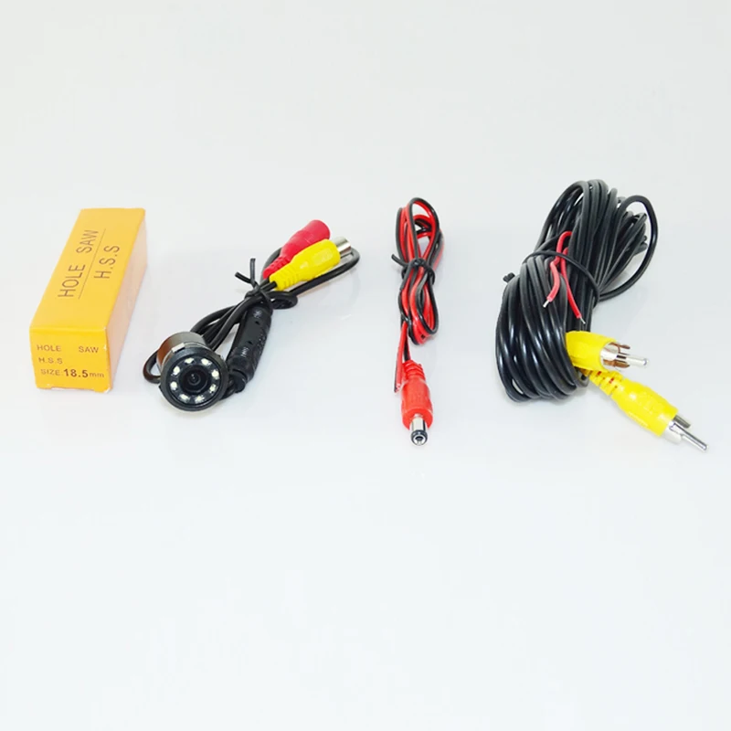 8 LED waterproof IP 69K car rearview Camera bring wire universal glass lens apply into a variety cars colorful night vision